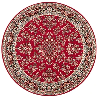 Abbildung von Hanse Home Design Kurzflor Wohnzimmerteppich Orient Zabul Perser Look, Orientalischer Teppich für Esszimmer, Wohnzimmer, Schlafzimmer Rot, 140 cm
