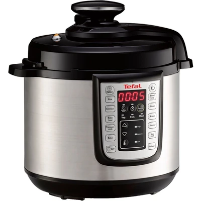 Abbildung von Tefal Multikocher »Fast &amp; Delicious inkl. Reislöffel, Untersetzer, Messbecher Rezepten« Schnellkochtopf/ Heißluftfritteuse, 25 automatische Programme, CY505E