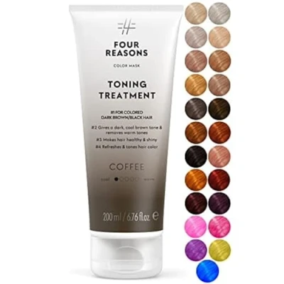 Abbildung von FOUR REASONS Farbmaske Kaffee (19 Farben) Tönungsbehandlung, farbgebende Spülung, tonisiert und verbessert farbbehandeltes Haar semipermanente Haarfarbe, 6,76 fl oz