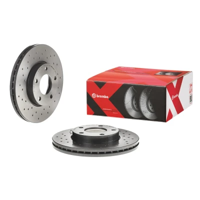 Abbildung von BREMBO 09.9464.2X Bremsscheibe 278 25 5 gelocht/innenbel. beschichtet hochgekohlt MAZDA: 3 Hatchback, 5, Saloon