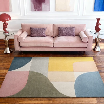 Abbildung von Ted Baker Wollteppich "Curzon" rechteckig 17 mm Höhe Wolle, Naturteppich, Handgemacht, Wohnzimmer, Schlafzimmer, bunt