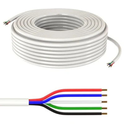 Abbildung von Lumonic 5x 0,34mm² LED Steuerleitung weiss 20m I ummanteltes 5 adriges Kabel flexibel Geschirmtes Steuerkabel, LiYY Verlängerung, Stromkabel
