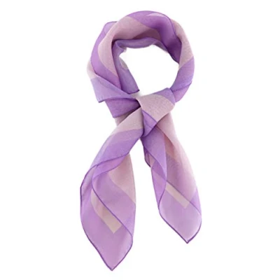 Abbildung von TigerTie Damen Chiffon Nickituch in violett flieder lila mit Bordüre Größe 58 cm x