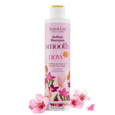 Abbildung von Jean &amp; Len Shampoo Aufbau Mandel Keratin, für strukturgeschädigtes Haar, schützt vor Haarbruch und Spliss, bändigt Frizz, ohne Silikone Parabene, vegan, 300 ml