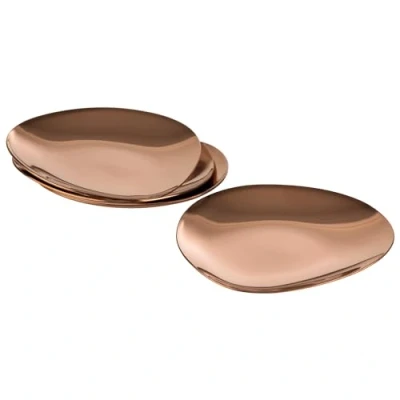 Abbildung von APS 40794 Teller PEBBLES, 4er Set, Edelstahl, PVD beschichtet, 9 x cm, Höhe 1 Kupfer Look