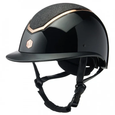 Abbildung von Charles Owen Reithelm Kylo Sparkly Wide Peak Black Gloss/Rose Gold 52 55cm
