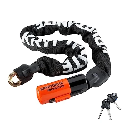 Abbildung von Kryptonite 808 Kabelschloss Evolution series 4 Integrated Chain 1090, Schwarz, 90cm