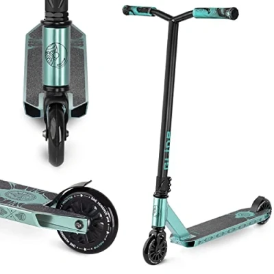 Abbildung von Movino Stunt Scooter Profi Roller für Erwachsene &amp; Jugendliche mit ABEC 9 Kugellagern Kickscooter 100mm Rad 6061 Aluminium Deck Gewicht 3,3 kg Tragfähigkeit: 100