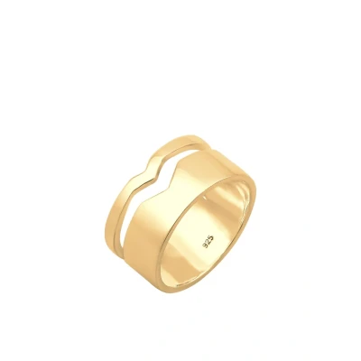 Abbildung von Elli GEO Cutout Basic Trend Ring goldcoloured, Damen, Größe: 54, Gold coloured