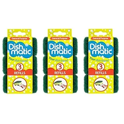 Abbildung von Dishmatic Reinigungsschwämme, robust, Grün, 9 Stück