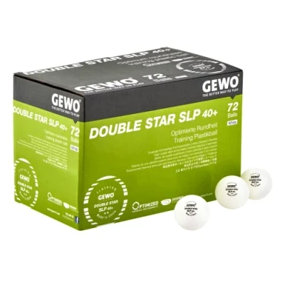 Abbildung von GEWO Double Star SLP Tischtennisbälle 2 Sterne Tischtennis Ball aus Plastik 40+ ohne Naht Professionelle Trainings Bälle 72 hochwertige weiß, 40+mm Durchmesser