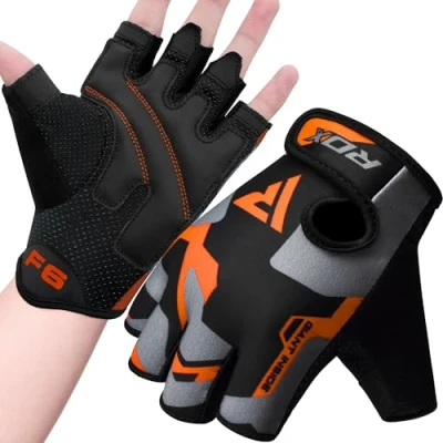 Abbildung von RDX Fitness Handschuhe Damen Herren, Gewichtheben Trainingshandschuhe Krafttraining, rutschfest Gym Bodybuilding Workout Weight Lifting Gloves, Kraftsport Klimmzüge Workout, Powerlifting Radfahren