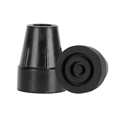 Abbildung von supregear Krückenspitzen, 2er Pack Heavy Duty Gummispitzen Rutschfeste und Langlebige Ersatz Krückenspitze für Standard Gehstöcke klappbare mit 22 mm Durchmesser, Schwarz