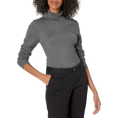 Abbildung von Amazon Essentials Damen Leichter, Langärmeliger Rollkragenpullover, Klassischer Schnitt (Erhältlich In Übergröße), Dunkelgrau Meliert, 4XL Große Größen