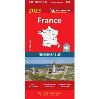 Abbildung von Michelin Frankreich 2023 (widerstandsfähig): Straßen und Tourismuskarte 1:1.000.000 (MICHELIN Nationalkarten)