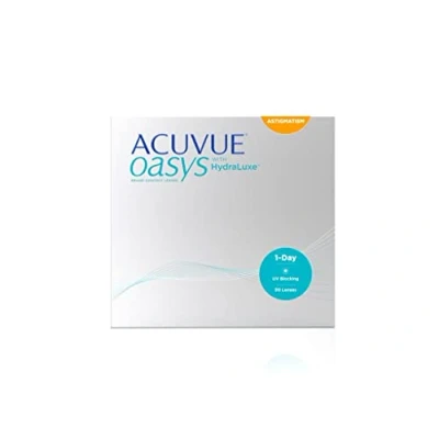 Abbildung von ACUVUE OASYS 1 Day for Astigmatism Kontaktlinsen Tageslinsen Mit angenehmem Tragegefühl 4.25 dpt, Cyl 1.75, Ach 160 und BC 8,5 UV Schutz Austrocknungsschutz 90 Linsen