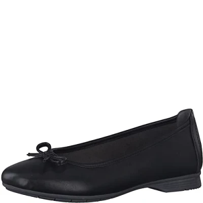 Abbildung von Jana Damen Ballerinas aus Kunstleder Elegant Weite H Mehrweite, Schwarz (Black 1), 38 EU