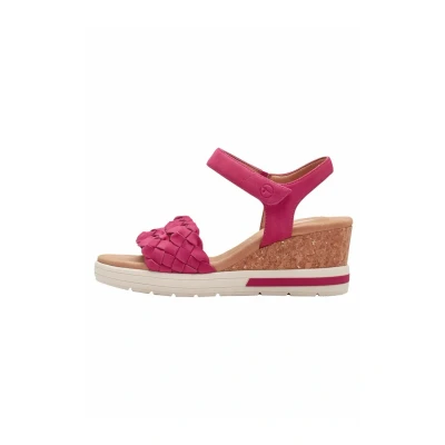 Abbildung von Tamaris Plateausandalette, Damen, Größe: 39, Fuxia nubuc Schuhe