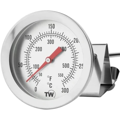 Abbildung von Frittierthermometer 150 mm Edelstahlschaft mit Pfannenclip, ideal zum Frittieren