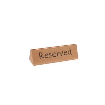 Abbildung von HENDI Tischschild Holz 15 x 4,4 cm Reserved / Reserviert mit Menüeinschub, Gastro Tischschilder kaufen