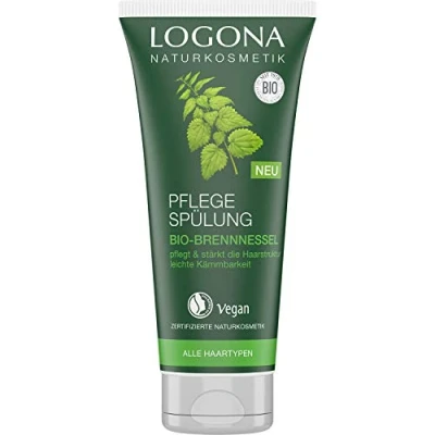 Abbildung von LOGONA Naturkosmetik Pflege Spülung Bio Brennnessel, Natürlicher Conditioner für jedes Haar, Intensive weiche Haare, Verbesserte Kämmbarkeit, Vegan &amp; silikonfrei, 200ml