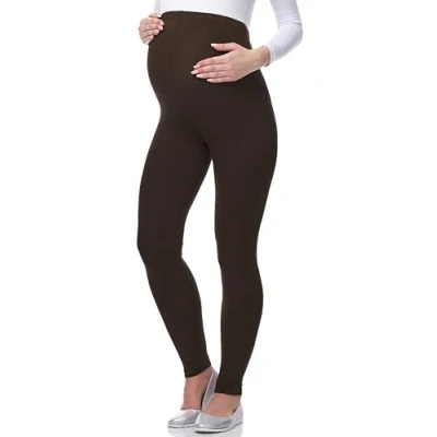 Abbildung von BE Mammy Lange Umstandsleggings aus Viskose Leggings Blickdicht Damen, Maternity Clothing, Ideal für die Schwangerschaft 02 (Braun, M)