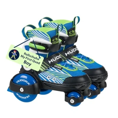 Abbildung von HUDORA Rollschuh My First Quad in versch. Größen &amp; Farben hochwertige Rollschuhe für Kinder bis 20kg größenverstellbar sichere Einsteiger Rollerskates mit großen Rollen