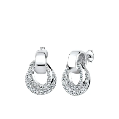 Abbildung von Elli Kreis Kristalle RUND Glamour Ohrringe, Damen, Größe: One Size, Silber
