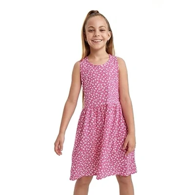 Abbildung von DeFacto Mädchen B0673a8 Casual Dress, Fuchsia, 6 7 Jahre EU