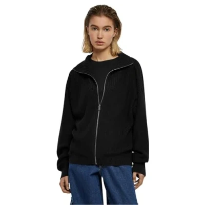 Abbildung von Urban Classics ZIP Strickjacke, Damen, Größe: 5XL, Black