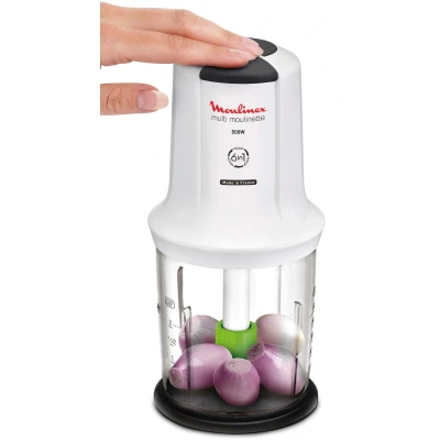 Abbildung von Moulinex AT723110 6 in 1 Multi Moulinette, 500 W, 0,5 Liter, Kunststoff, 2 Geschwindigkeiten, Weiß