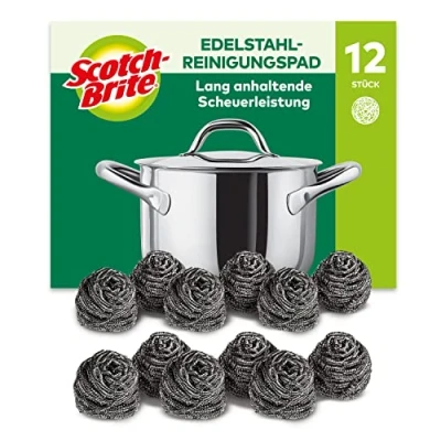 Abbildung von Scotch Brite Stainless Steel Scourer, 12 Pieces Rust Resistant Spiral Metal Powerful and Effective Clean Scrubbing pad