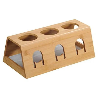 Abbildung von Kesper Flaschenhalter, Material: Bambus, Kunststoff, Maße: B 32 x H 12 T 17,5 cm, Farbe: Braun, Weiß 58650 13