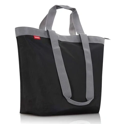Abbildung von achilles Einkaufstasche, Freizeittasche, Tragetasche aus Polyester mit Reißverschluss, Waschbar &amp; wiederverwendbar für Einkauf, Sport, Pool, Strand, 51 cm x 20 40 (Schwarz)