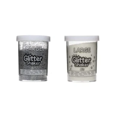 Abbildung von Baker Ross FE720 Schnee und Eis Glitzerstreuer 2er Pack, Glitzer für Kinder zum Dekorieren von Kunst Bastelprojekten, Bastelbedarf
