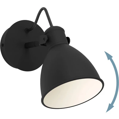 Abbildung von Eglo 900428 Wandleuchte SAN PERI 1 GU10 1X3W schwarz, weiss L:13cm H:18cm dimmbar
