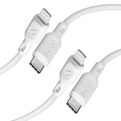 Abbildung von Spigen Durasync 2 Pack USB C auf Ligthning Kabel 1m 30W PD MFi Registriert Power Delivery Kompatibel mit iPhone 13 12 Mini SE 2020 11 Pro X XR XS Max 8 Plus iPad Air AirPods und mehr