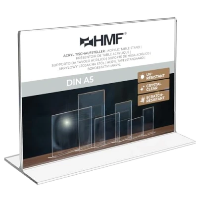 Abbildung von HMF 46924 Acryl Tischaufsteller gerade DIN A5 Querformat Glasklar