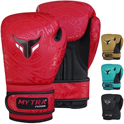 Abbildung von Mytra Fusion Kinder Boxhandschuhe Kickbox Handschuhe für Training, Boxsack, Muay Thai, MMA, Kämpfen Kampfsport und (Red, 4 oz)