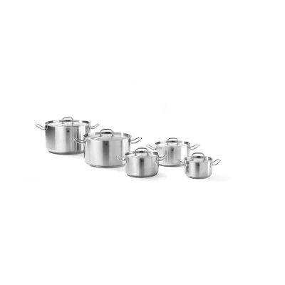Abbildung von HENDI Kochtopf 3,5 Liter mit Deckel Edelstahl ø 20 x 11,5 cm für Induktion Gas Elektro Ceran Herd punktgeschweißte Griffe, Gastro Fleischtopf
