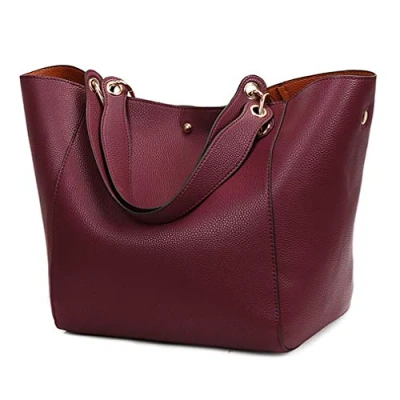 Abbildung von Pahajim Henkeltaschen Desigual Handtasche Damen Ledertasche Shopper Groß Tote Schultertaschen Kunstleder Wasserdichte Tasche Umhängetasche Geschenk Für Frauen(Fuchsie)