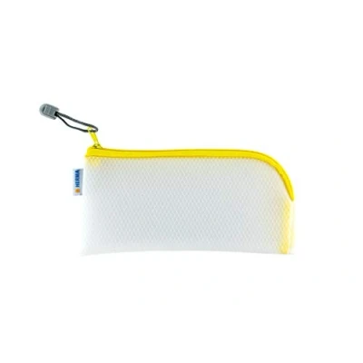 Abbildung von HERMA Dokumententasche mit Reißverschluss, kleine wasserdichte Reißverschlusstasche, verschließbare Dokumentenmappe aus Kunstoff Zipper, halb transparent, 23 x 11 cm, gelb