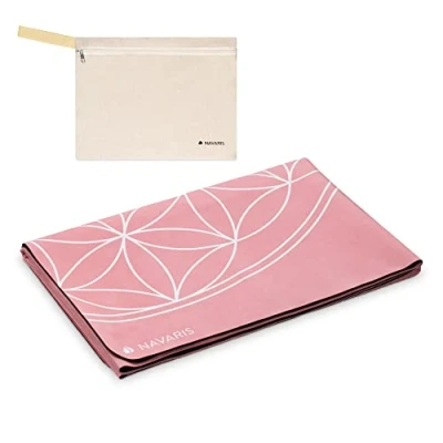 Abbildung von Navaris Reiseyogamatte faltbar inkl. Tasche 1,5mm Yoga Matte Fitnessmatte dünn leicht Sportmatte Fitness Pilates Reise Yogamatte versch. Farben