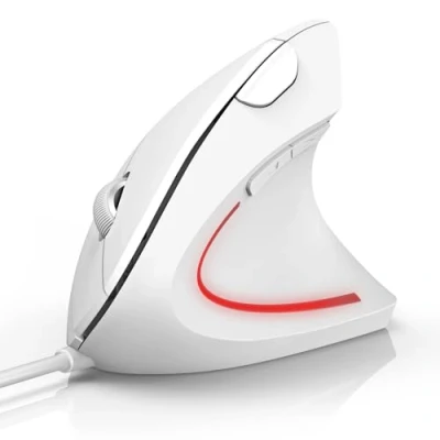 Abbildung von TECKNET Ergonomische Maus mit USB Kabel, 6400 DPI 6 Tasten Vertikale Maus, Optische Computermaus LED Beleuchtung, Vertical Ergonomic Optical PC Mouse für Windows und Mac OS
