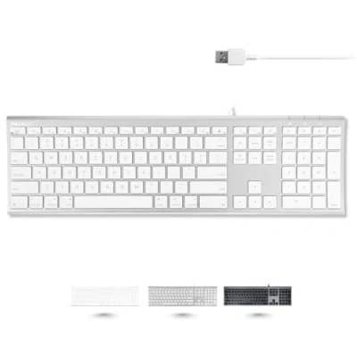 Abbildung von Macally Ultradünne USB Tastatur mit Kabel, kompatibel Apple oder Windows in voller Größe 20 Mac Tasten Low Profile für iMac Desktop, MacBook Pro/Air