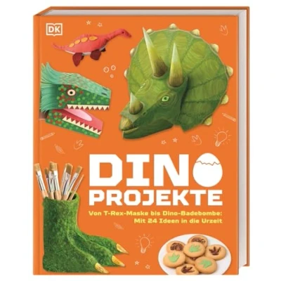 Abbildung von Dino Projekte: Von T Rex Maske bis Dinosaurier Badebombe: Mit 24 Ideen zum Basteln, Experimentieren, Bauen oder Backen in die Urzeit! Für Kinder ab 7 Jahren