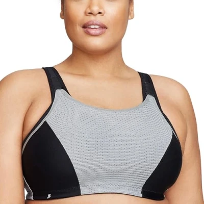 Abbildung von Glamorise Damen 1166 Sports Bra, Schwarz/Grau, 95F EU