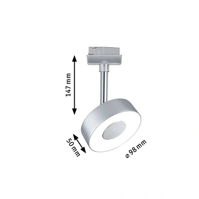 Abbildung von Paulmann Schienensystem Leuchten »URail Schienenspot Circle Einzelspot 222lm 5,3W 2700K 230V Chrom matt«, (1 tlg.), dimmbar,