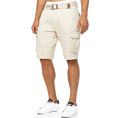 Abbildung von Indicode Herren Monroe Cargo Shorts inkl. Gürtel Bermuda Männer Sommerhose aus Baumwolle Black S