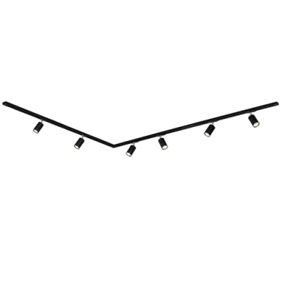 Abbildung von BRILONER Schienensystem Rail Komplettset, 6x GU10 Spots schwenkbar, L Form, Lichtschienensystem Decke, Strahler Schiene, Deckenlampe, Deckenleuchte, Spotlight, 3m, Schwarz